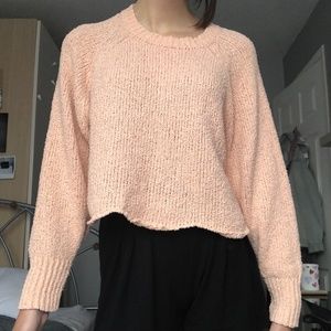 Zara Wavy Hem Knit Cropped Sweater